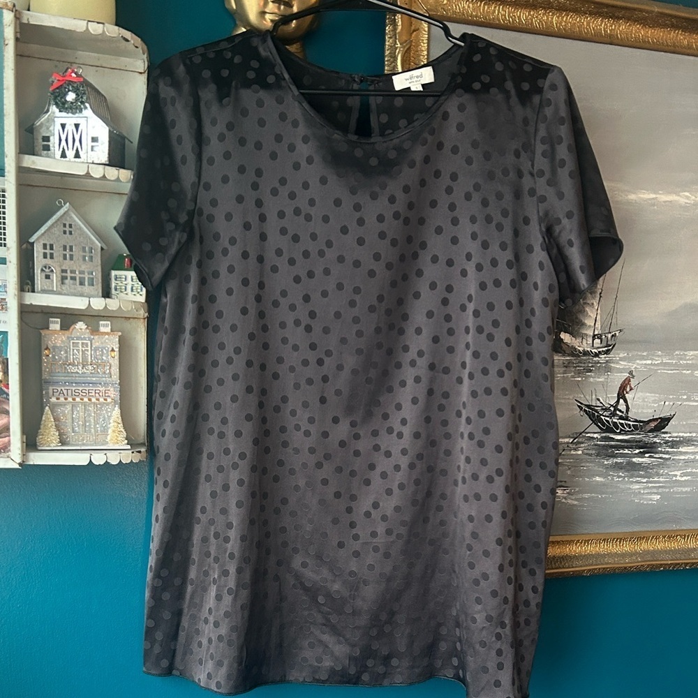 Wilfred Cypress “made with silk” Polka Dot Blouse - 93% silk, size small